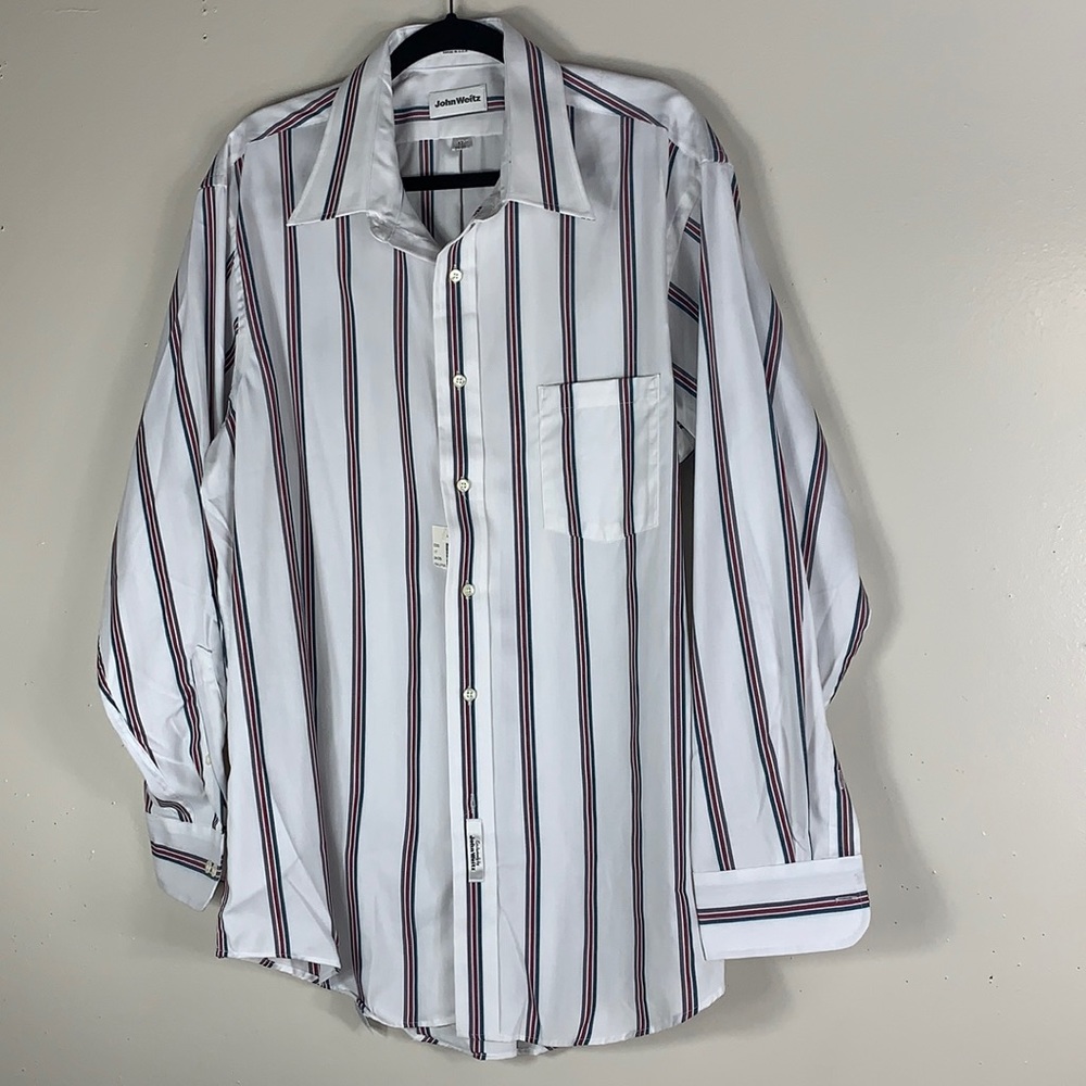 New John Weitz Men's Shirt Cotton White Multicolored